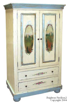 Cottage Armoire- Charcoal waxed Cream