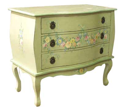 Bombe Chest-Charcoal waxed Light Gray Green